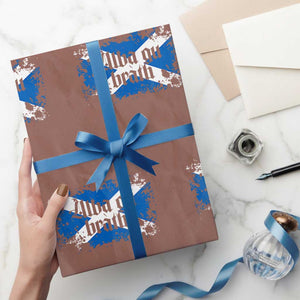 Alba Gu Brath Wrapping Paper Roll Vintage Scottish Scotland Flag Saltire TS11 Mocha Print Your Wear