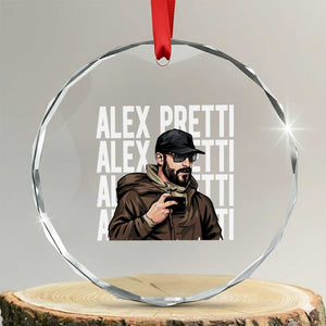 Alex Pretti Crystal Glass Ornament Minneapolis Hero Nurse Community Support Gift TS12 Transparent Glass 3'' Circle Print Your Wear