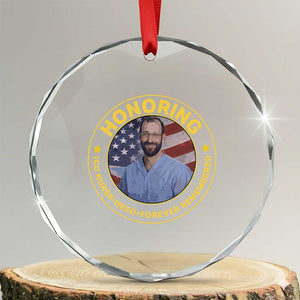 Alex Pretti Memorial Healthcare Hero Crystal Glass Ornament Minneapolis Support Gift TS12 Transparent Glass 3'' Circle Print Your Wear