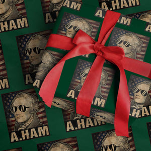 Alexander Hamilton Wrapping Paper Roll Vintage American Flag TS10 Green Print Your Wear