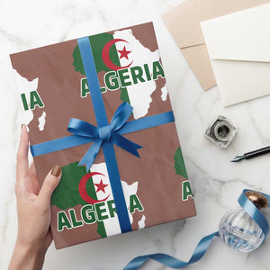 Algeria Algerian Pride Map of Africa Heritage Graphic Wrapping Paper Roll Patriotic North African Roots National Flag