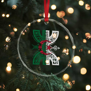 Algeria Amazigh Berber Yaz Symbol Algerian Flag Heritage Graphic Crystal Glass Ornament Traditional North African Tribal Culture Art