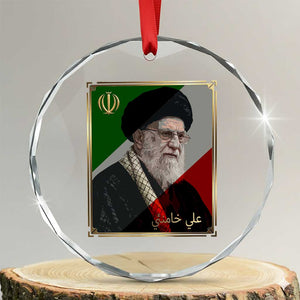 Ali Khamenei Memorial Tribute Portrait Crystal Glass Ornament TS14 Transparent Glass 3'' Circle Print Your Wear