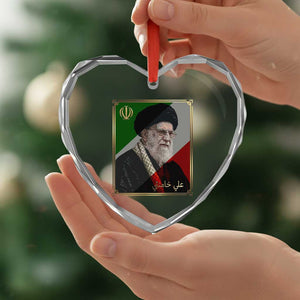 Ali Khamenei Memorial Tribute Portrait Heart Crystal Glass Ornament TS14 Print Your Wear