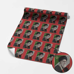 Ali Khamenei Memorial Tribute Portrait Wrapping Paper Roll TS14 Red Print Your Wear