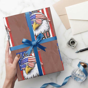 All American Dad 4th of July Wrapping Paper Roll Daddy Eagle USA