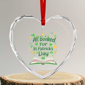 All Booked For St Patricks Day Heart Crystal Glass Ornament Irish Bookworm Gift TS12 Transparent Glass 3'' Heart Print Your Wear