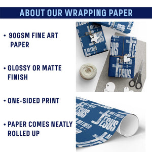 All I Need Is Jesus Wrapping Paper Roll Christian Believer Faith God Religious TS11 Print Your Wear