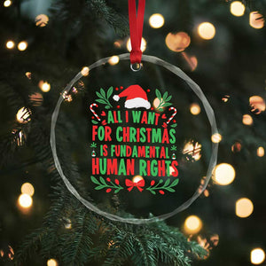 All I Want For Christmas Is Fundamental Human Rights Crystal Glass Ornament Pro Democracy Xmas Gift TS12 Print Your Wear