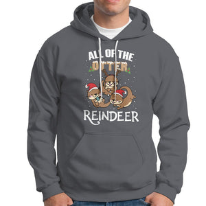 All of the Otter Reindeer Cute Christmas Hoodie TS09 Charcoal Printyourwear