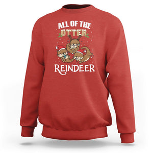 All of the Otter Reindeer Cute Christmas Sweatshirt TS09 Red Printyourwear