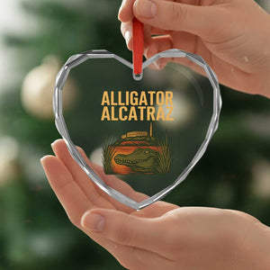 Alligator Alcatraz Florida Heart Crystal Glass Ornament Political Swamp Prison Dark Humor TS02 Print Your Wear