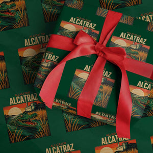 Alligator Alcatraz Wrapping Paper Roll Retro Florida Swamp Political Prison TS02 Green Print Your Wear