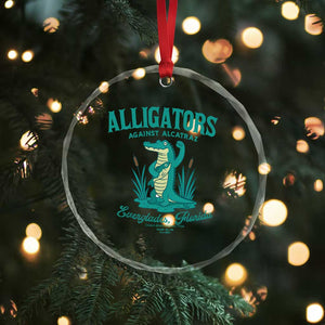 Alligators Against Alcatraz Crystal Glass Ornament Everglades Florida for Human Rights TS02 Print Your Wear