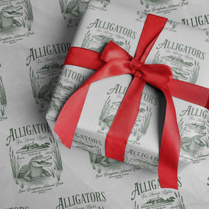 Alligators for Human Rights Wrapping Paper Roll Save Everglades Alcatraz TS02 White Print Your Wear