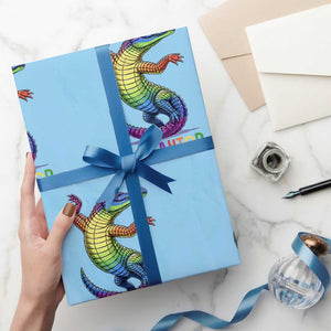 Alligaytor LGBTQ Pride Graphic Wrapping Paper Roll Queer Reptile Lovers