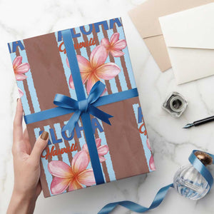 Aloha Hawaii Wrapping Paper Roll Hibiscus Flower Tropical Beach Vacation