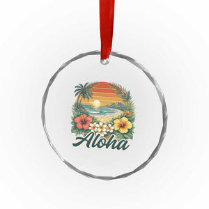 Aloha Hawaii Summer Crystal Glass Ornament Vintage Tropical Beach Graphic TS14 Print Your Wear