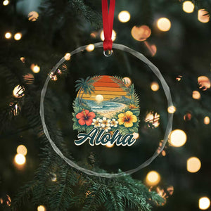 Aloha Hawaii Summer Crystal Glass Ornament Vintage Tropical Beach Graphic TS14 Print Your Wear