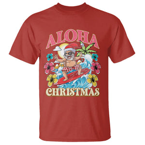 Aloha Hawaiian Christmas Mele Kalikimaka Tropical Xmas Surfing Santa T Shirt TS02 Red Printyourwear