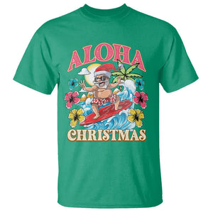 Aloha Hawaiian Christmas Mele Kalikimaka Tropical Xmas Surfing Santa T Shirt TS02 Irish Green Printyourwear
