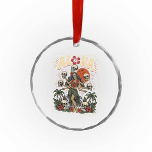 Aloha Skull Crystal Glass Ornament Hibiscus Flower Hula Dancer Dark Tropical Beach Gothic Hawaiian Vibe TS10 Print Your Wear