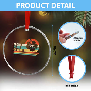 Aloha State Of Mind Crystal Glass Ornament Tropical Hibiscus Floral TS14 Print Your Wear