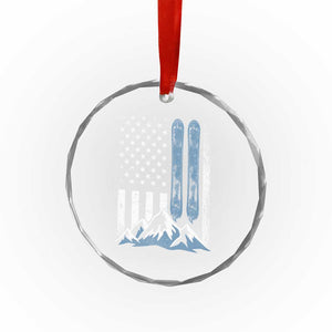 Alpine Skiing Skier Crystal Glass Ornament Vintage American Flag Winter Sport TS11 Print Your Wear