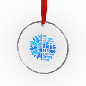 ALS Awareness Crystal Glass Ornament Blue Ribbon Stronger Survivor TS10 Print Your Wear