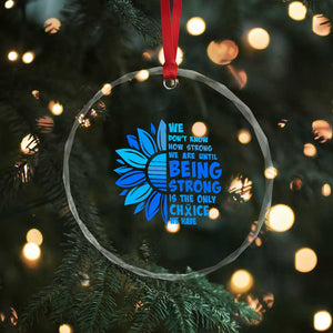 ALS Awareness Crystal Glass Ornament Blue Ribbon Stronger Survivor TS10 Print Your Wear