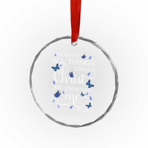 ALS Awareness Crystal Glass Ornament I Can Do All Things Through Christ Butterfly Bible Verse Motivational TS10 Print Your Wear
