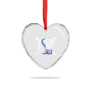ALS Awareness Heart Crystal Glass Ornament Blue Ribbon Baseball Strike Out ALS Support TS10 Print Your Wear