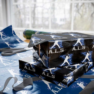 ALS Awareness Wrapping Paper Roll Baseball Strike Out ALS Support TS10 Black Print Your Wear