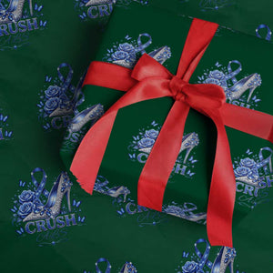 ALS Awareness Wrapping Paper Roll Blue Ribbon Women Crush ALS TS10 Green Print Your Wear
