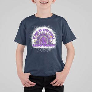 Alzheimer's Awareness T Shirt For Kid In June We Wear Purple Rainbow TS02 Navy Print Your Wear