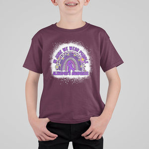 Alzheimer's Awareness T Shirt For Kid In June We Wear Purple Rainbow TS02 Maroon Print Your Wear