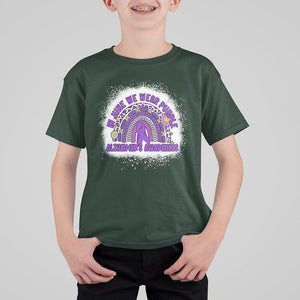 Alzheimer's Awareness T Shirt For Kid In June We Wear Purple Rainbow TS02 Dark Forest Green Print Your Wear