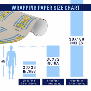Amalfi Coast Italy Lemon Gelato Wrapping Paper Roll La Dolce Vita Citrus Summer Travel Vintage Coastal