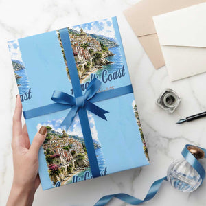Amalfi Coast Wrapping Paper Roll La Dolce Vita Italy Coastal Village Vintage Mediterranean Paradise