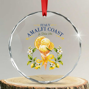 Amalfi Coast Limoncello Gelato Crystal Glass Ornament La Dolce Vita Italy Lemon Dessert Summer TS10 Transparent Glass 3'' Circle Print Your Wear