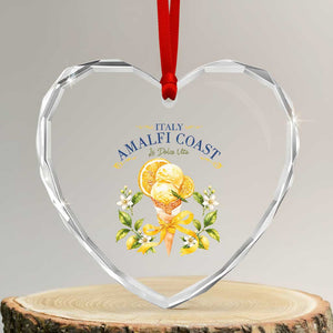Amalfi Coast Limoncello Gelato Heart Crystal Glass Ornament La Dolce Vita Italy Lemon Dessert Summer