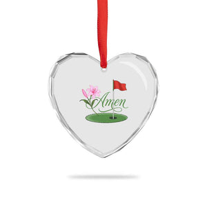 Amen Funny Golf Heart Crystal Glass Ornament Azalea Floral Augusta Georgia for Golfers TS11 Print Your Wear