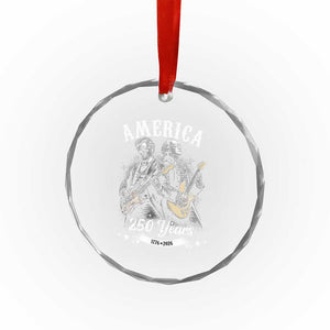 America 250 Years Abraham Lincoln and George Washington Rock Concert Crystal Glass Ornament Presidents Jamming Electric Guitars 1776 to 2026 Semiquincentennial TS02 Print Your Wear