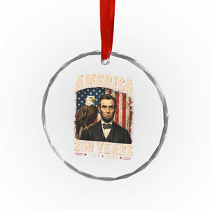 America 250 Years Abraham Lincoln Crystal Glass Ornament Retro Eagle 250th Anniversary USA Flag 1776 2026 TS10 Print Your Wear