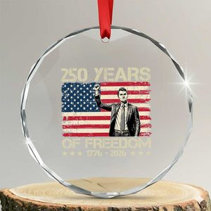 America 250 Years Crystal Glass Ornament Charlie Kirk American Flag Freedom TS14 Transparent Glass 3'' Circle Print Your Wear