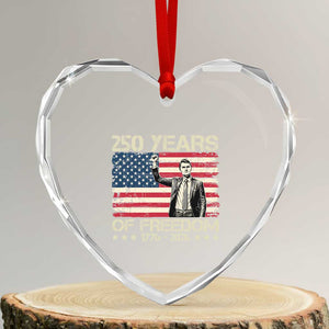 America 250 Years Heart Crystal Glass Ornament Charlie Kirk American Flag Freedom TS14 Transparent Glass 3'' Heart Print Your Wear