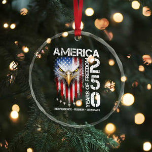 America 250 Years Of Freedom Crystal Glass Ornament USA Anniversary Bald Eagle Patriotic Jets TS11 Print Your Wear