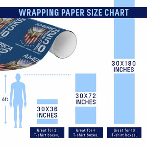 America 250 Years Of Freedom Wrapping Paper Roll USA Anniversary Bald Eagle Patriotic Jets TS11 Print Your Wear