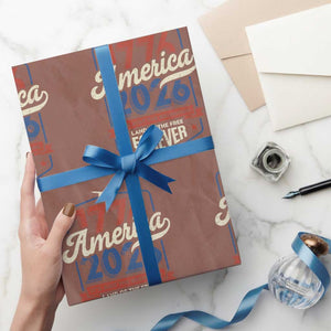 America 250th Anniversary 1776 to 2026 Wrapping Paper Roll Land Of The Free Patriotic Gift TS02 Mocha Print Your Wear
