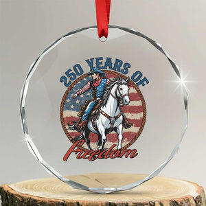 250th Anniversary USA Crystal Glass Ornament American Flag Cowboy Rodeo 4th of July TS14 Transparent Glass 3'' Circle Print Your Wear